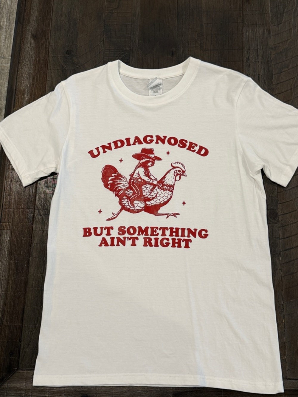 Women’s White Cotton Graphic Undiagnosed But Something Ain’t Right T-Shirt S
